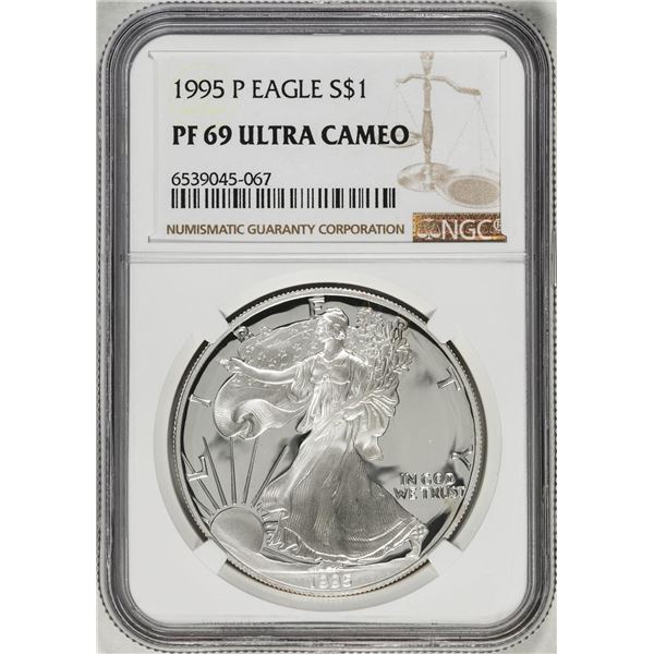1995-P $1 Proof American Silver Eagle Coin NGC PF69 Ultra Cameo