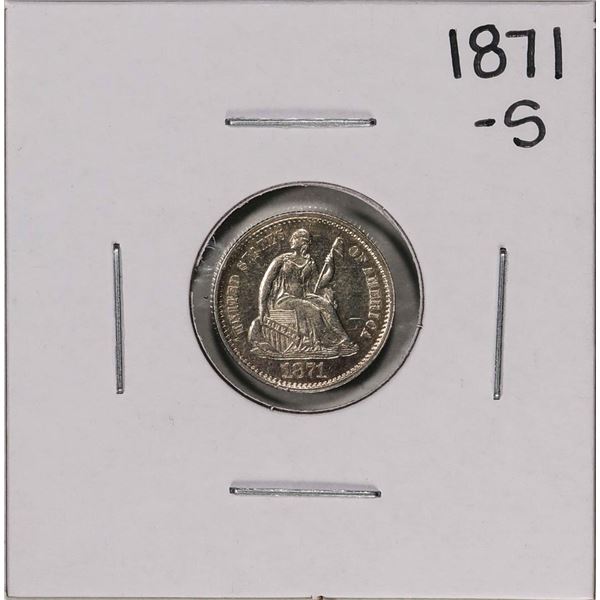 1871-S Seated Liberty Half Dime Coin