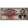 Image 1 : 1863 Fourth Issue 50 Cents Lincoln Fractional Currency Note Fr.1374