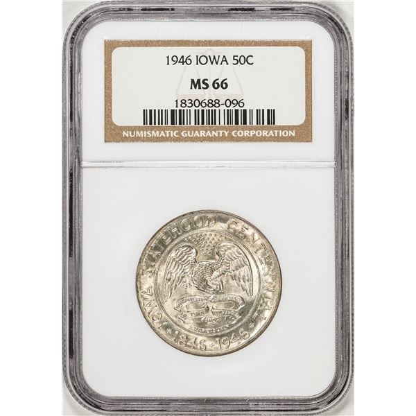 1946 Iowa Centennial Commemorative Half Dollar Coin NGC MS66