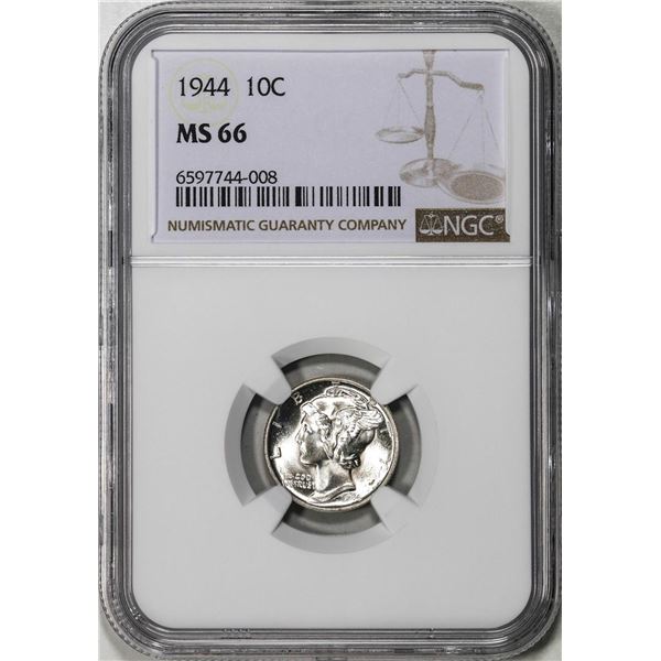 1944 Mercury Dime Coin NGC MS66