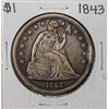 Image 1 : 1843 $1 Seated Liberty Silver Dollar Coin