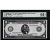Image 1 : 1914 $5 Federal Reserve Note Chicago Fr.869 PMG Choice Uncirculated 64EPQ