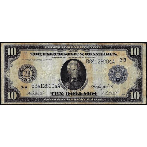 1914 $10 Federal Reserve Note New York