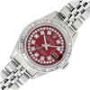 Image 3 : Rolex Ladies Stainless Steel Red 2.25 ctw Diamond Datejust Wristwatch