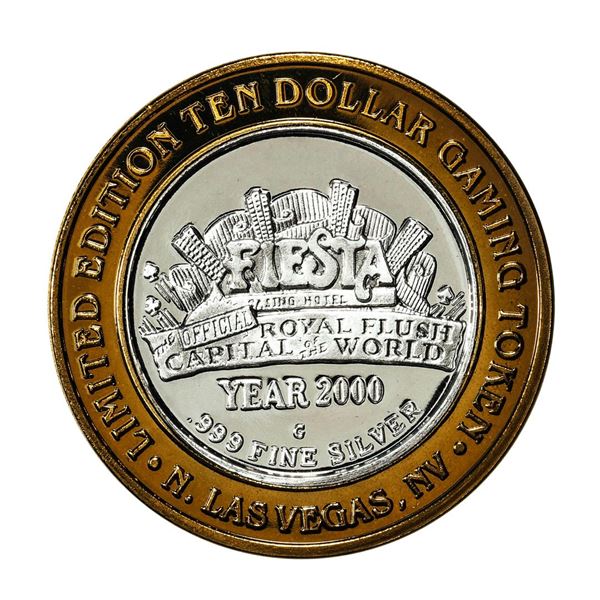 .999 Silver Fiesta Casino and Hotel Las Vegas $10 Casino Limited Edition Gaming Token