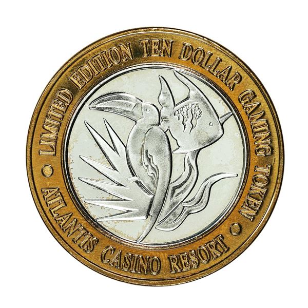 .999 Fine Silver Atlantis Casino & Resort Reno, NV $10 Limited Edition Gaming Token