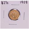 Image 1 : 1908 $2 1/2 Indian Head Quarter Eagle Gold Coin