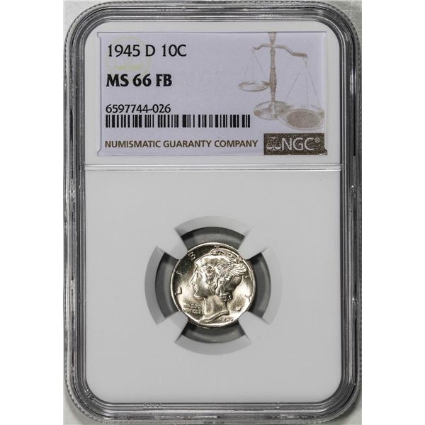 1945-D Mercury Dime Coin NGC MS66FB
