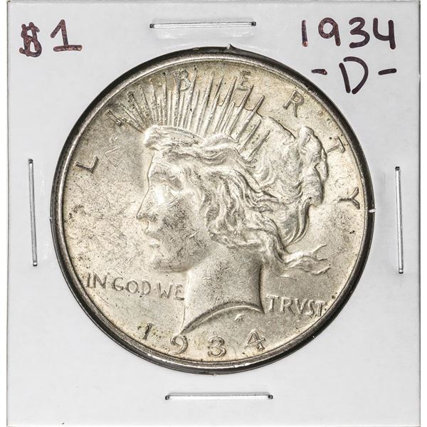 1934-D $1 Peace Silver Dollar Coin