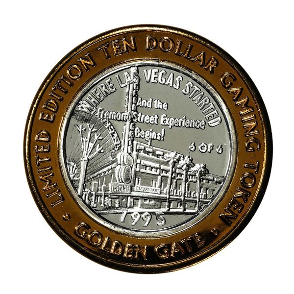 .999 Silver Golden Gate Las Vegas, Nevada $10 Casino Limited Edition Gaming Token