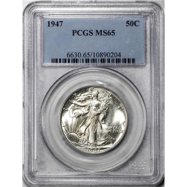 1947 Walking Liberty Half Dollar Coin PCGS MS65