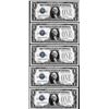 Image 1 : Lot of (5) Consecutive 1928 $1 Funnyback Silver Certificate Notes
