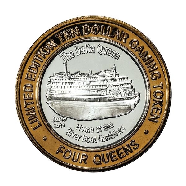.999 Silver Four Queens Casino Hotel Las Vegas, NV $10 Limited Edition Gaming Token