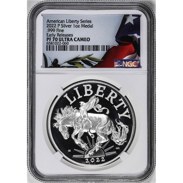 2022-P Liberty Series 1oz Silver Medal NGC PF70 Ultra Cameo Early Releases