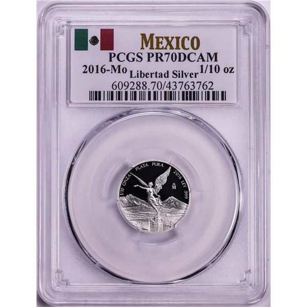 2016-Mo Mexico Proof 1/10 oz Silver Libertad Coin PCGS PR70DCAM