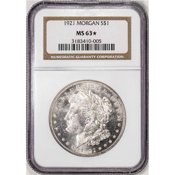 1921 $1 Morgan Silver Dollar Coin NGC MS63* Star