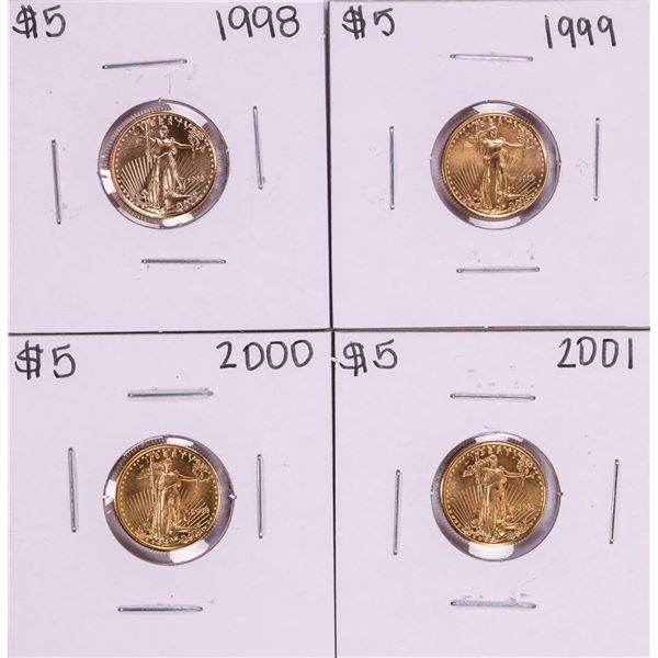 Lot of 1998-2001 $5 American Gold Eagle Coins