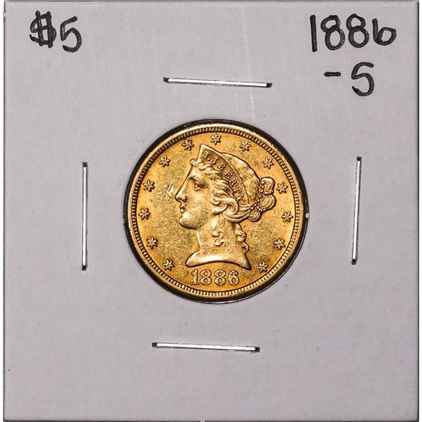 1886-S $5 Liberty Head Half Eagle Gold Coin