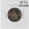 Image 1 : 1874 Arrows Seated Liberty Quarter Coin Nice Toning