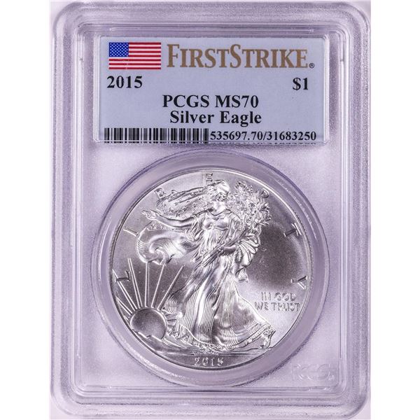 2015 $1 American Silver Eagle Coin PCGS MS70 First Strike