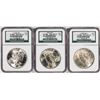 Image 2 : (3) 1923 $1 Peace Silver Dollar Coins NGC MS63/64/65 Prestige Set Binion Collection