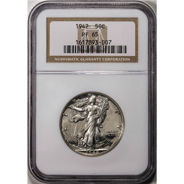 1942 Proof Walking Liberty Half Dollar Coin NGC PF65