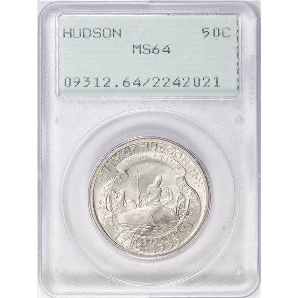 1935 Hudson Commemorative Half Dollar Coin PCGS MS64 Green Rattler Holder