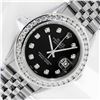 Image 1 : Rolex Men's Stainless Steel Black 3 ctw Diamond Datejust Wristwatch