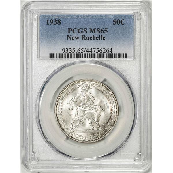 1938 New Rochelle Commemorative Half Dollar Coin PCGS MS65