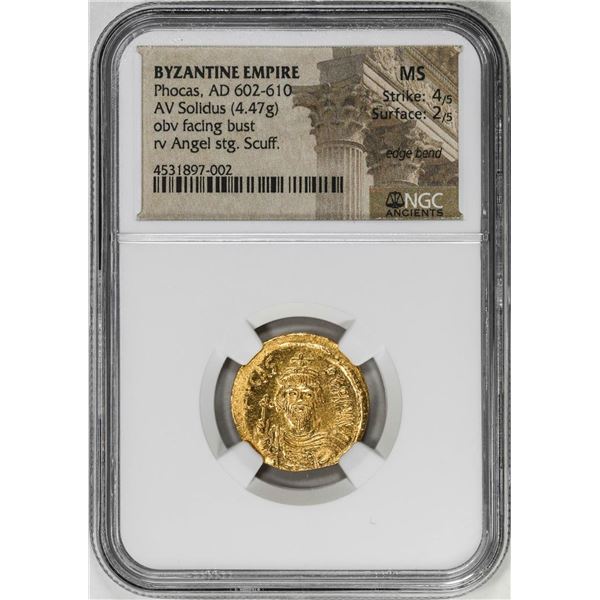 Byzantine Empire 602-610 AD Phocas AV Solidus Ancient Gold Coin NGC MS