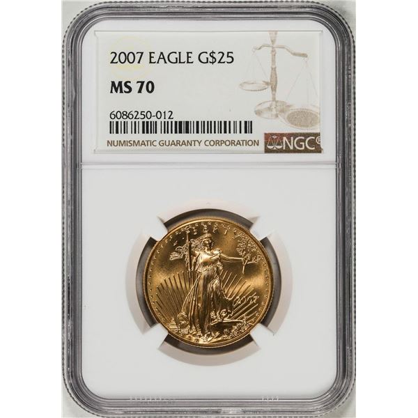 2007 $25 American Gold Eagle Coin NGC MS70