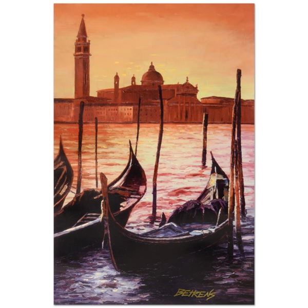 Behrens (1933-2014) "Sunset On The Grand Canal 4" Limited Edition Giclee On Canvas