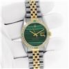 Image 3 : Rolex Men's Two Tone Green Malachite Diamond Datejust Wristwatch