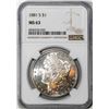 Image 1 : 1881-S $1 Morgan Silver Dollar Coin NGC MS63 Amazing Toning