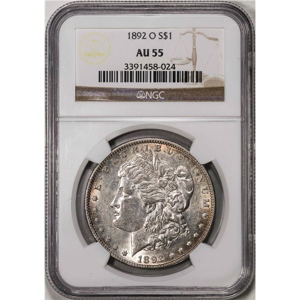 1892-O $1 Morgan Silver Dollar Coin NGC AU55