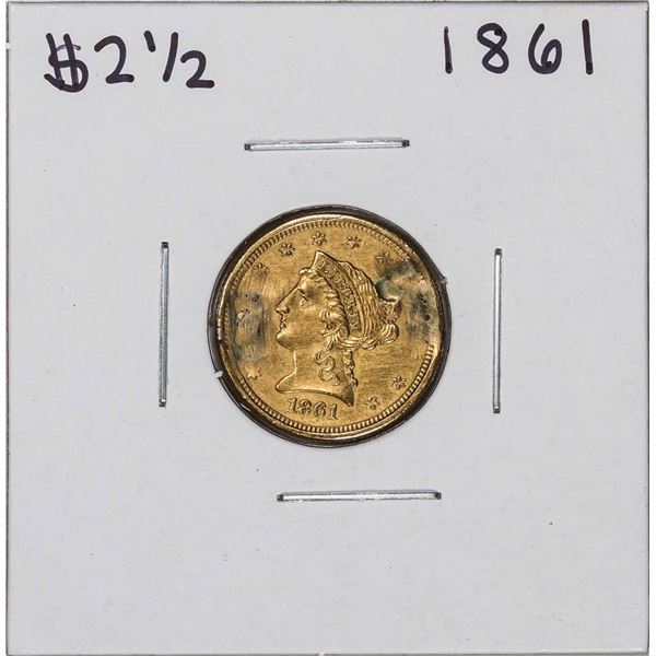 1861 $2 1/2 Liberty Head Quarter Eagle Gold Coin - Civil War Date