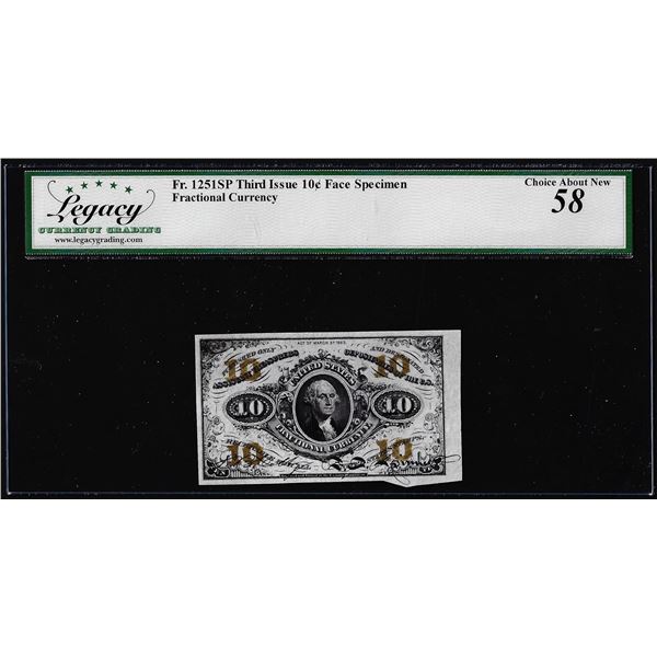 Specimen Third Issue Ten Cents Fractional Note Fr.1251SP Legacy Choice About New 58