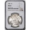 Image 1 : 1891 $1 Morgan Silver Dollar Coin NGC MS63