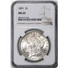 Image 1 : 1891 $1 Morgan Silver Dollar Coin NGC MS63