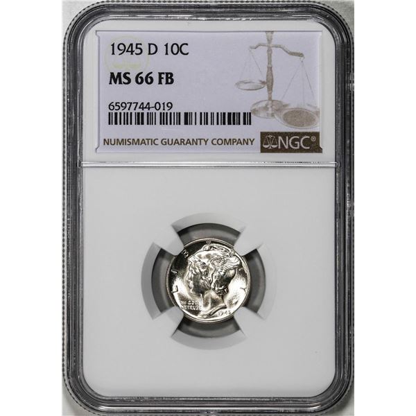 1945-D Mercury Dime Coin NGC MS66FB