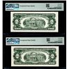 Image 2 : (2) Consecutive 1963 $2 Legal Tender Notes Fr.1513 PMG Superb Gem Uncirculated 68EPQ