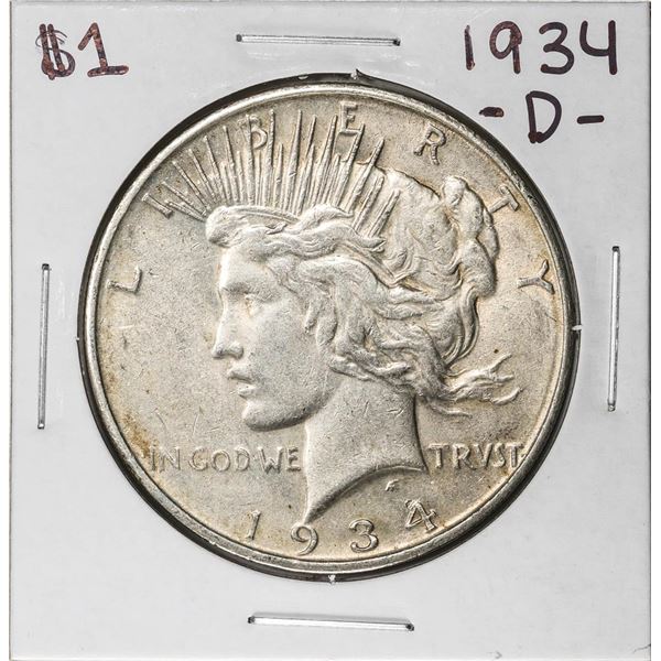 1934-D $1 Peace Silver Dollar Coin