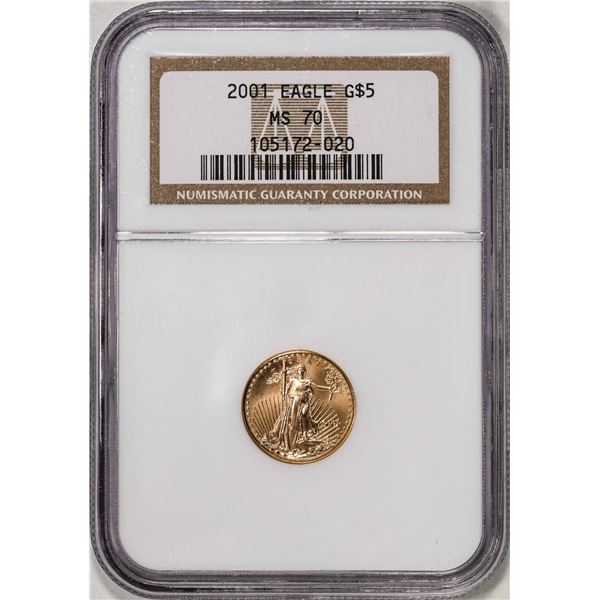 2001 $5 American Gold Eagle Coin NGC MS70