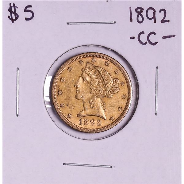 1892-CC $5 Liberty Head Half Eagle Gold Coin