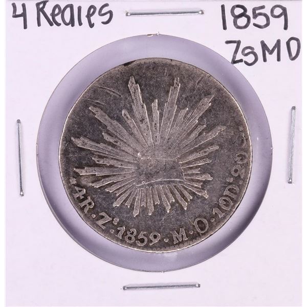 1859 ZsMO Mexico 4 Reales Silver Coin