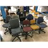 Image 1 : GROUP OF 14 ASSORTED CHAIRS-OFFICE CHAIRS, FOLDING COUNTER HEIGHT CHAIRS & SWIVEL CHAIRS