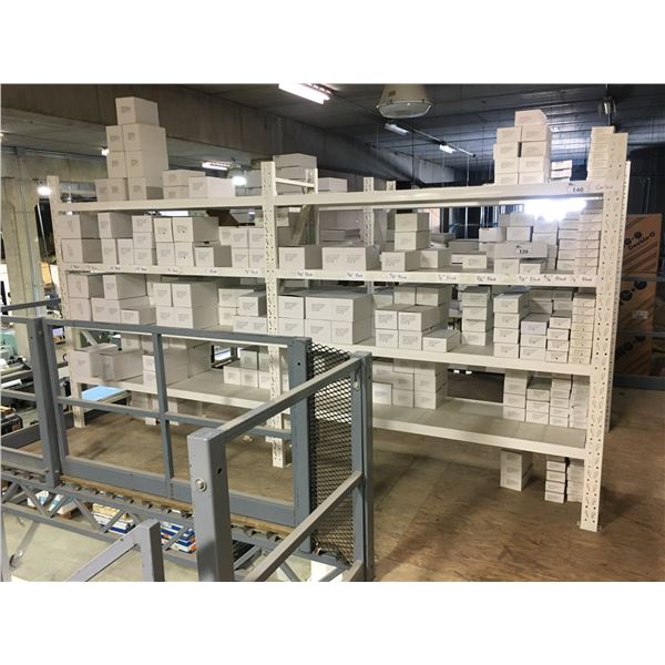 WHITE METAL HEAVY DUTY SHELF RACKING UNIT-APPROX. 13FT ACROSS X 6 1/2FT ...
