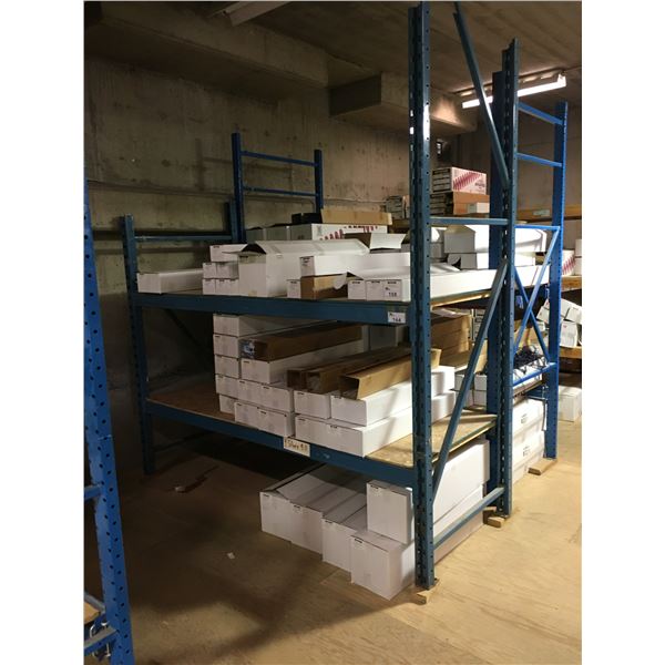 BLUE PALLET RACKING UNIT (1 BAY) - APPROX.9FT ACROSS X 7FT TALL X 3 1 ...