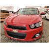 Image 8 : A12C --  2012 CHEVROLET SONIC LT , Red, 203749 KM